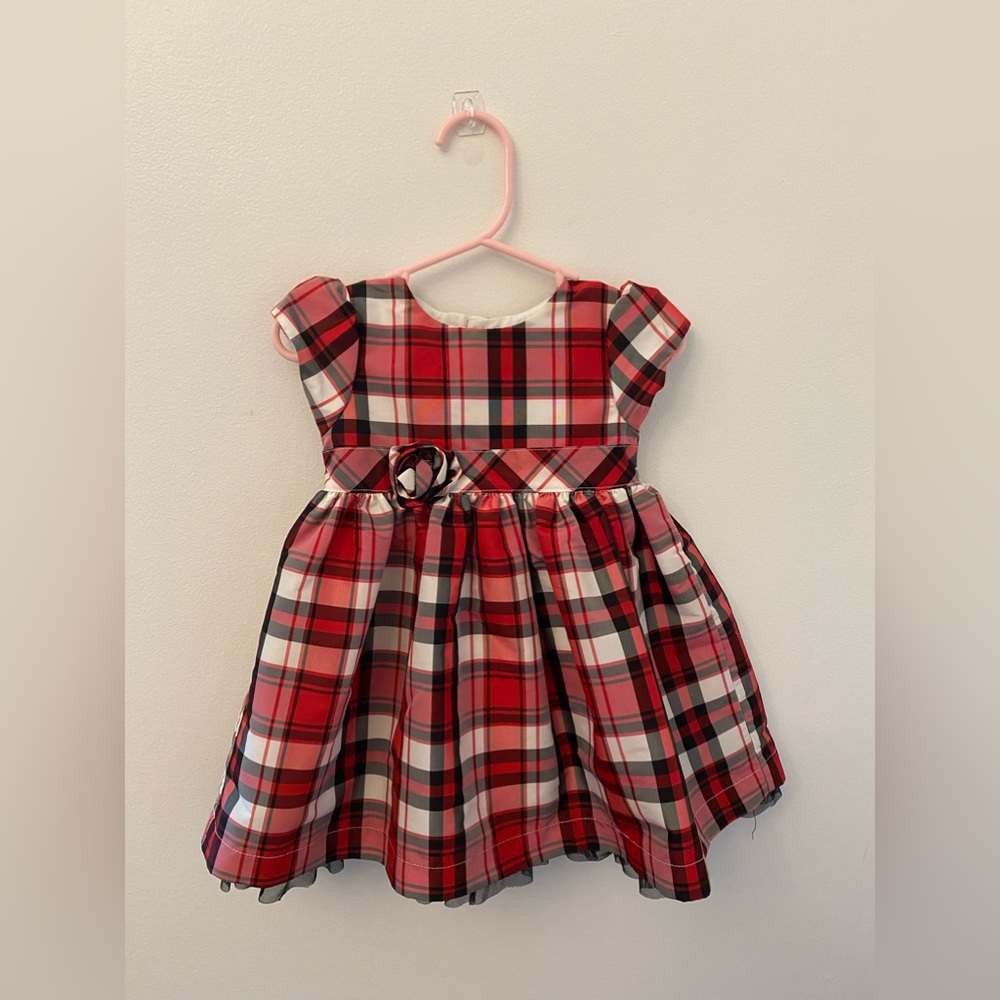 Carters girl red-checkered 12 month old dress